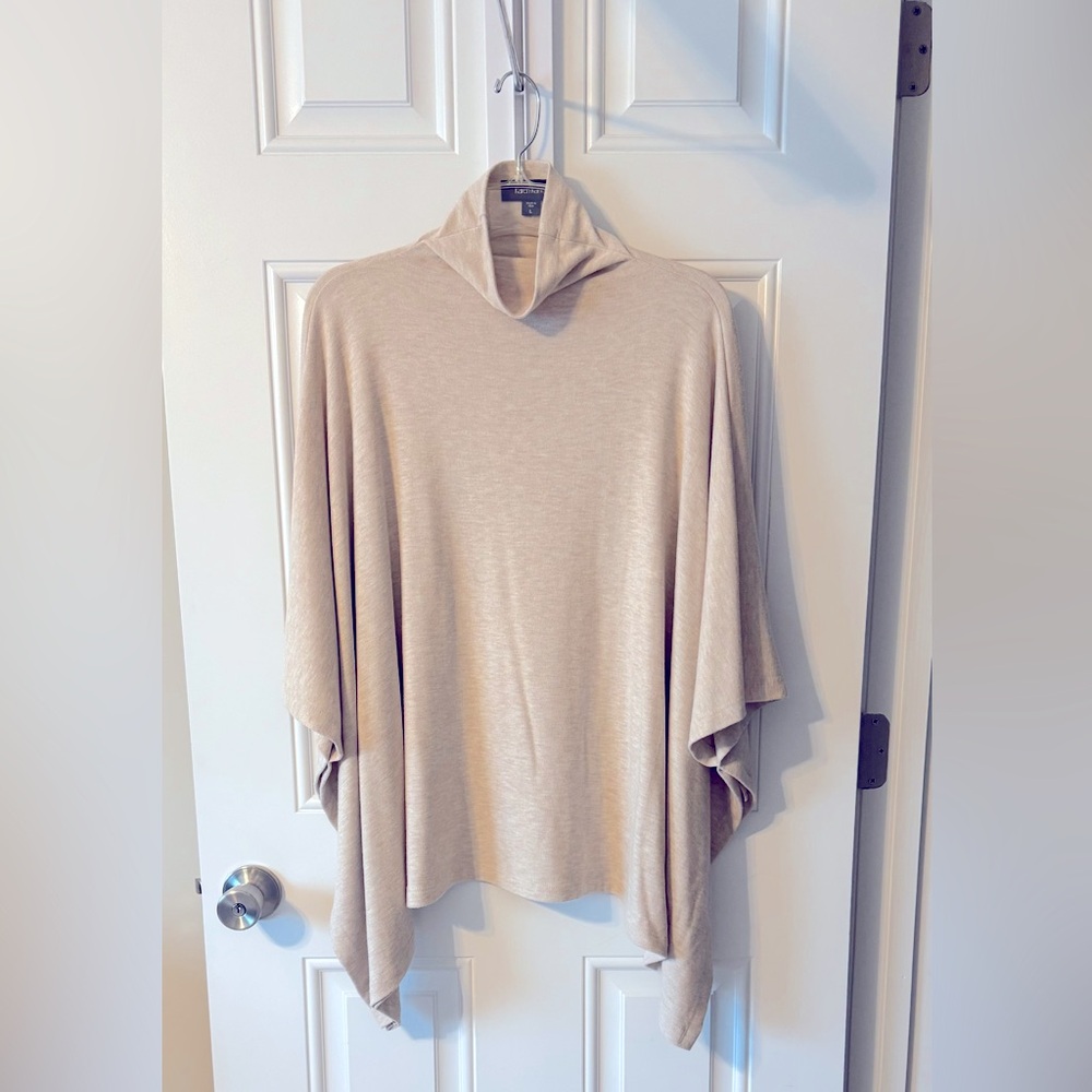 Karen Kane Funnel Neck Poncho Oat Size Large